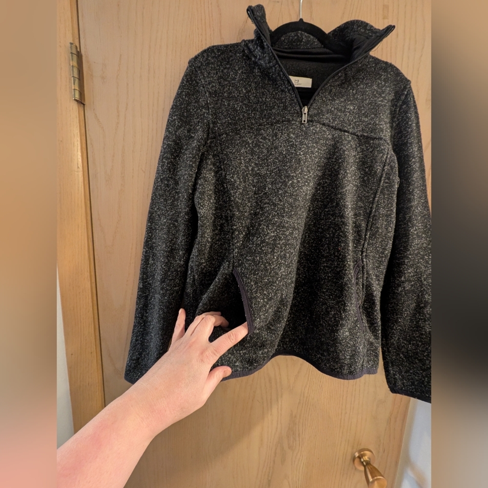 Thread + Supply Quarter-Zip Heathered Black Pullover - Picture 3 of 4